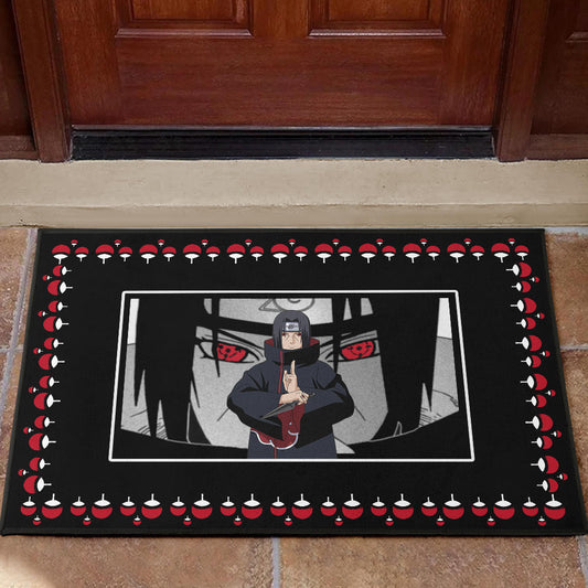 Naruto Anime Itachi Sharingan Jutsu Uchiha Symbol Patterns Door Mat Home Decor