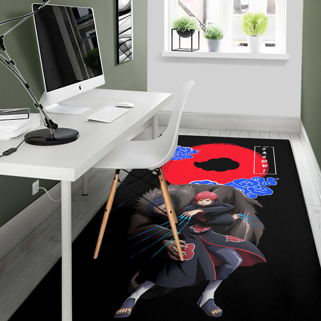 Naruto Anime Sasori Controlling Father Puppet Akatsuki Cloud Area Rug Home Decor