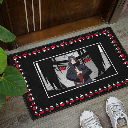Naruto Anime Itachi Sharingan Jutsu Uchiha Symbol Patterns Door Mat Home Decor