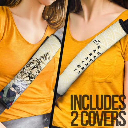 Naruto Anime Kakasi Hatake Chidori Power Black Painting Artwork Seat Belt Covers