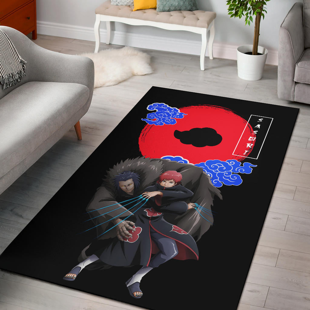 Naruto Anime Sasori Controlling Father Puppet Akatsuki Cloud Area Rug Home Decor