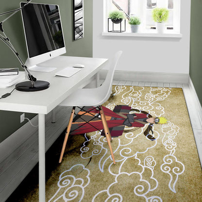 Naruto Anime Naruto Sage Mode Cloud Pattern Ancient Theme Area Rug Home Decor