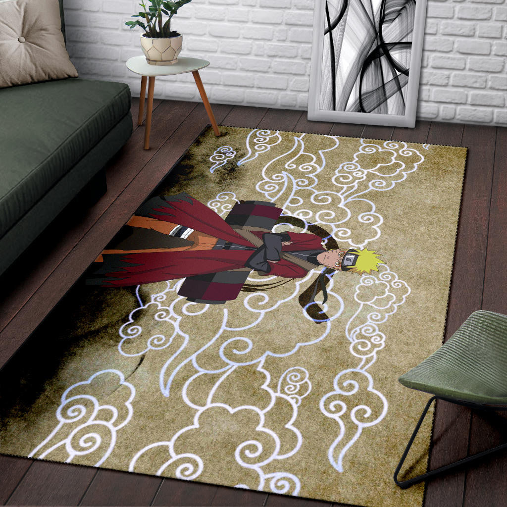 Naruto Anime Naruto Sage Mode Cloud Pattern Ancient Theme Area Rug Home Decor