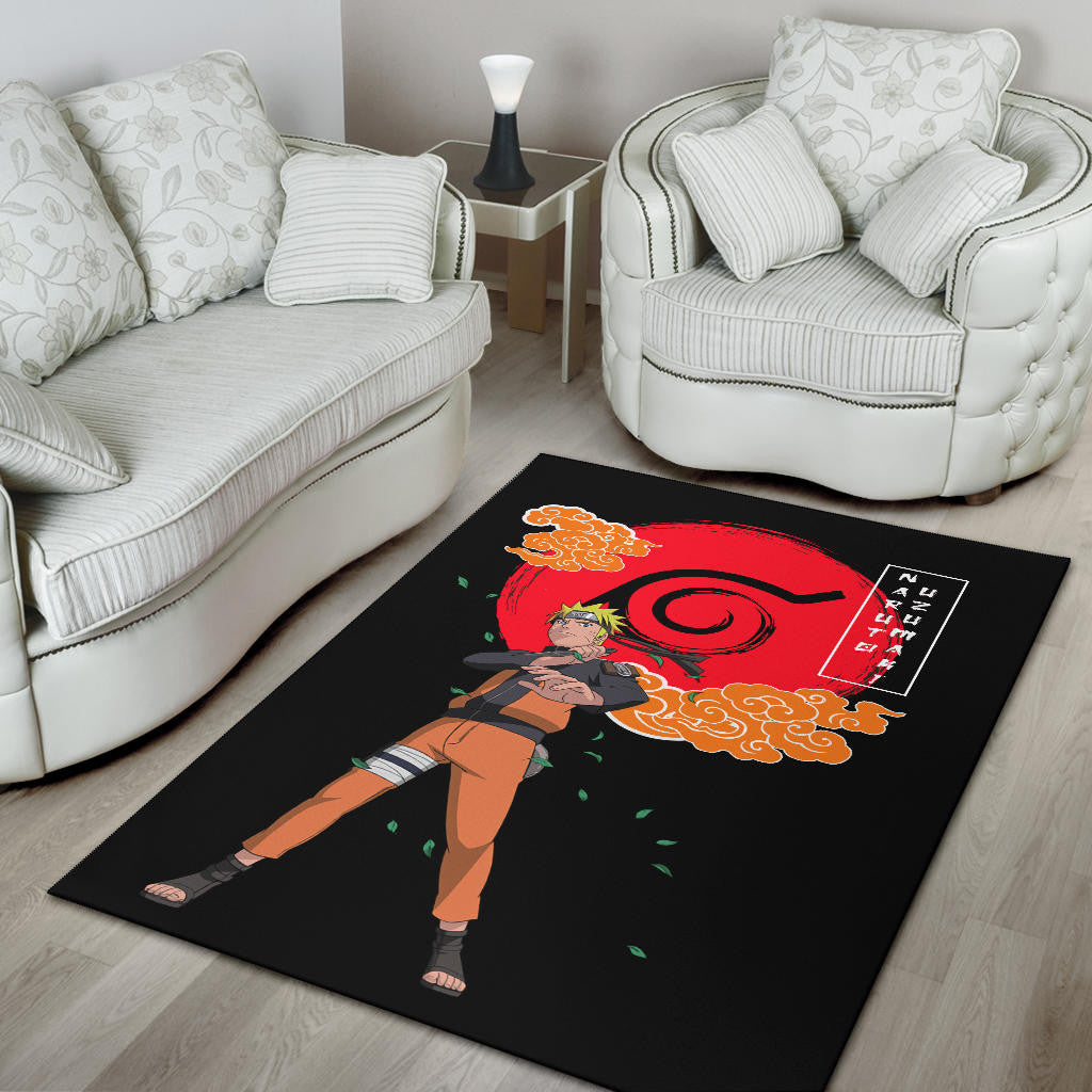 Naruto Anime Naruto Standing Leaf Village Konoha Symbol Area Rug Home Decor