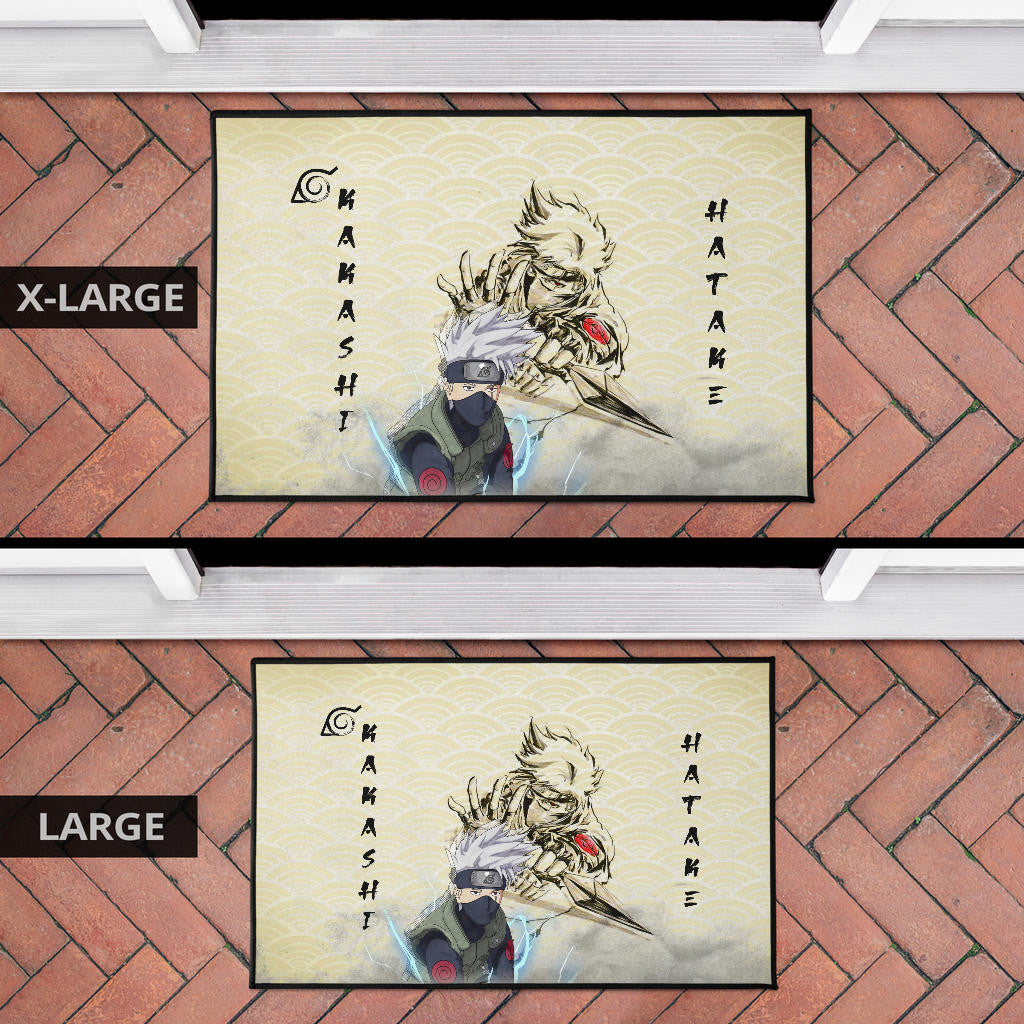 Naruto Anime Kakashi Hatake Chidori Power Black Painting Artwork Door Mat Home Decor