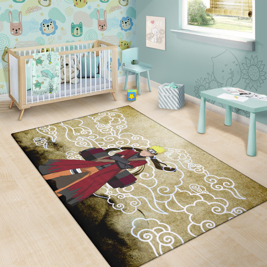 Naruto Anime Naruto Sage Mode Cloud Pattern Ancient Theme Area Rug Home Decor