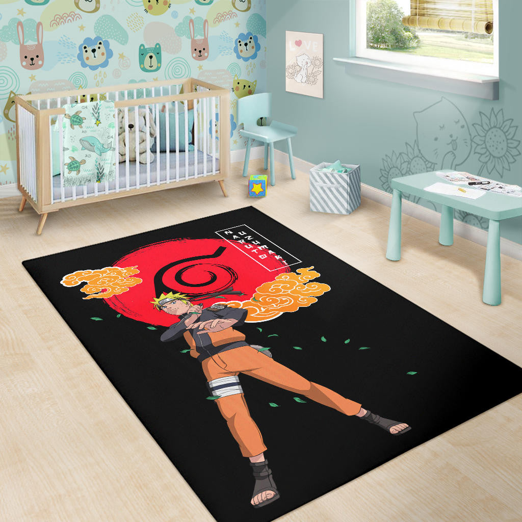 Naruto Anime Naruto Standing Leaf Village Konoha Symbol Area Rug Home Decor