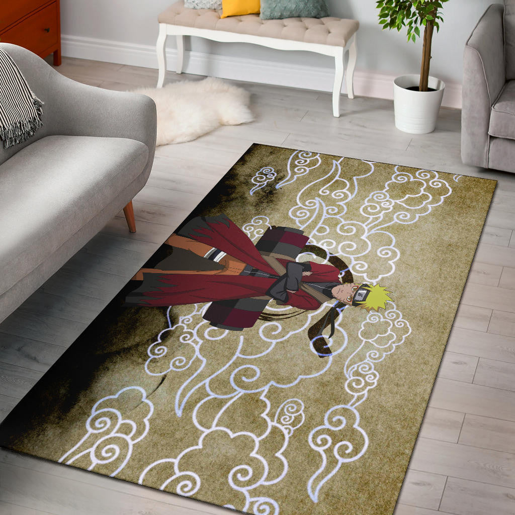 Naruto Anime Naruto Sage Mode Cloud Pattern Ancient Theme Area Rug Home Decor