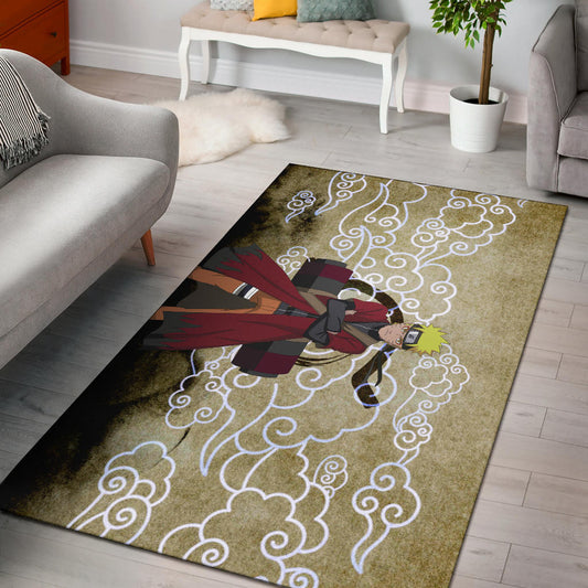 Naruto Anime Naruto Sage Mode Cloud Pattern Ancient Theme Area Rug Home Decor