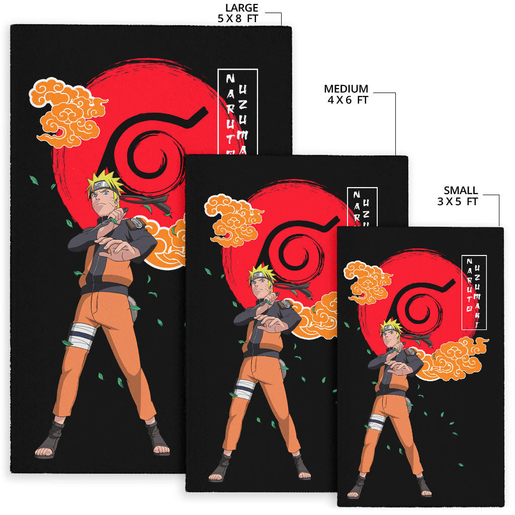 Naruto Anime Naruto Standing Leaf Village Konoha Symbol Area Rug Home Decor