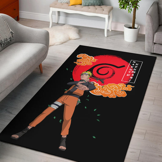 Naruto Anime Naruto Standing Leaf Village Konoha Symbol Area Rug Home Decor