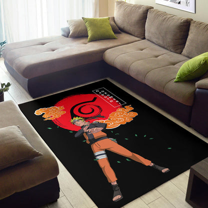 Naruto Anime Naruto Standing Leaf Village Konoha Symbol Area Rug Home Decor