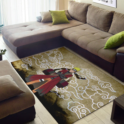 Naruto Anime Naruto Sage Mode Cloud Pattern Ancient Theme Area Rug Home Decor
