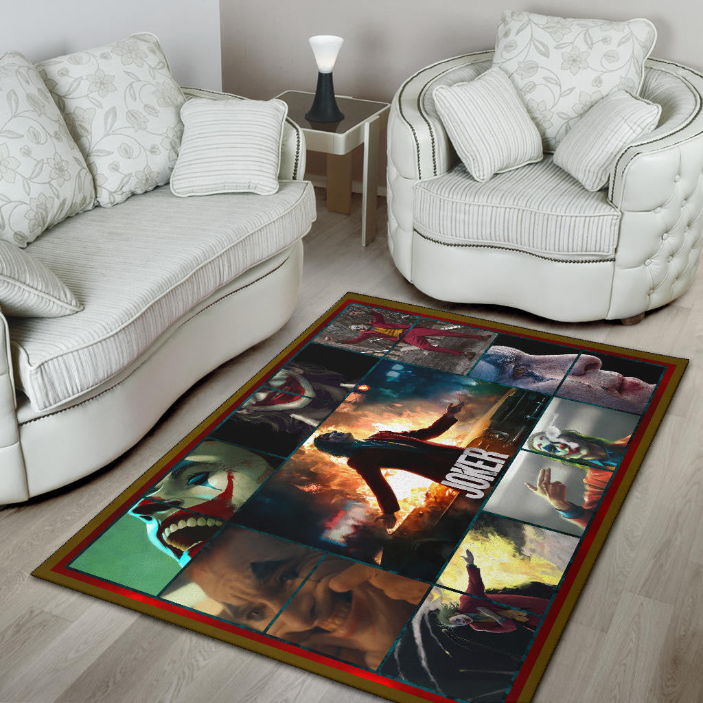 Joker The Clown Area Rug Movie Home Decor Custom For Fans NT030301