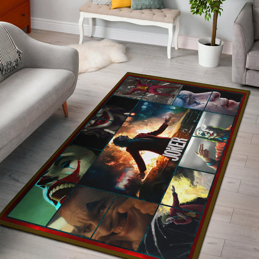 Joker The Clown Area Rug Movie Home Decor Custom For Fans NT030301