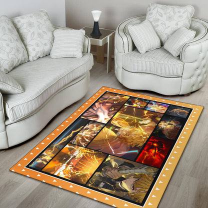 Zenitsu Agatsuma Area Rug Anime Home Decor Custom For Fans NA030404