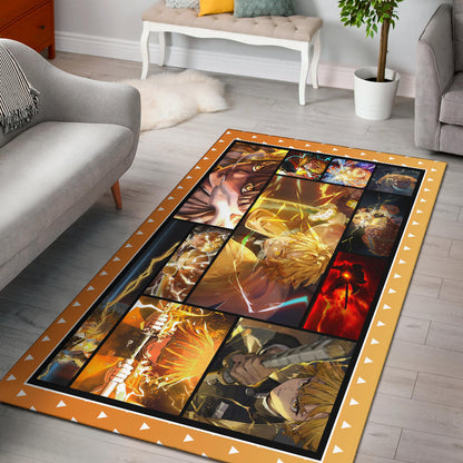 Zenitsu Agatsuma Area Rug Anime Home Decor Custom For Fans NA030404