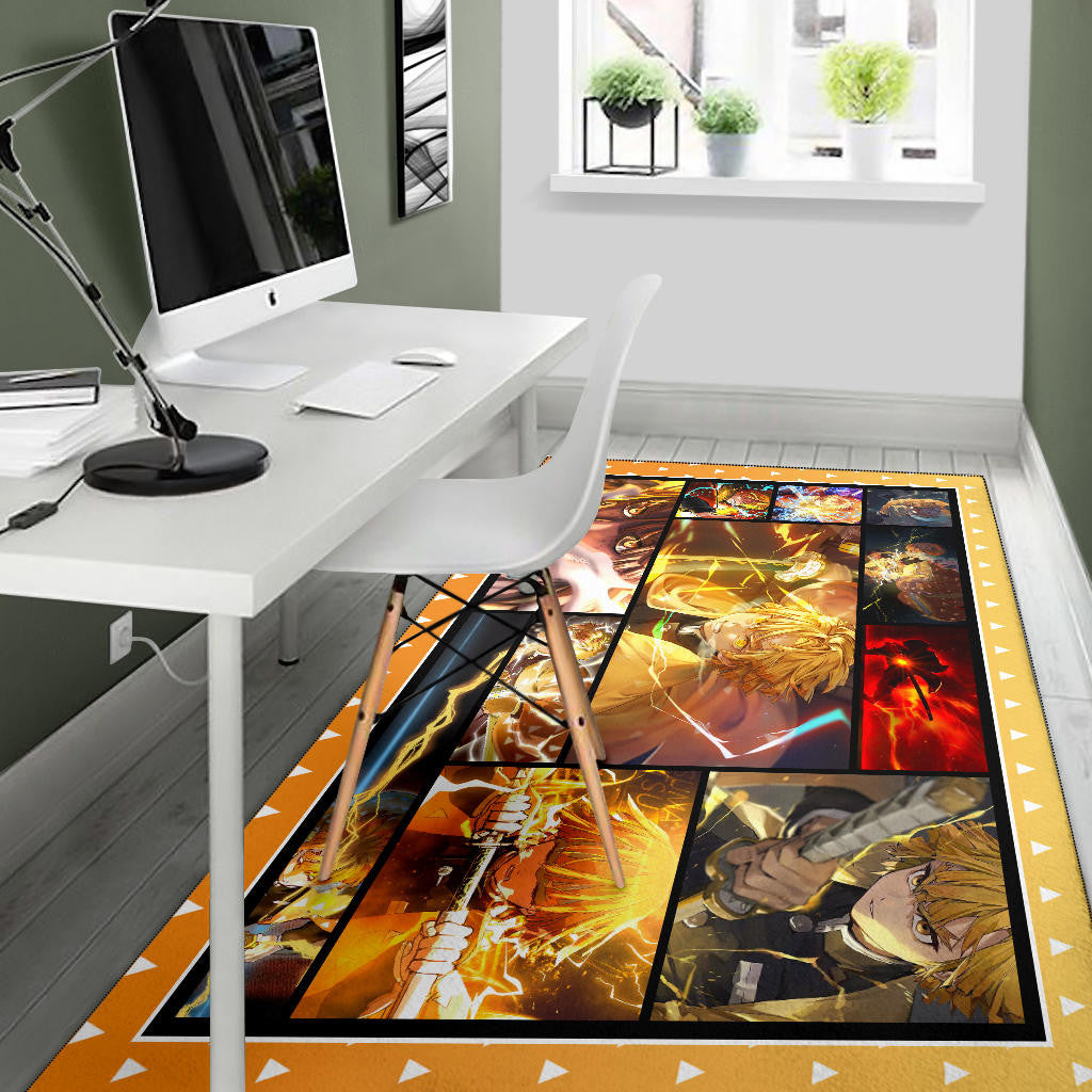 Zenitsu Agatsuma Area Rug Anime Home Decor Custom For Fans NA030404