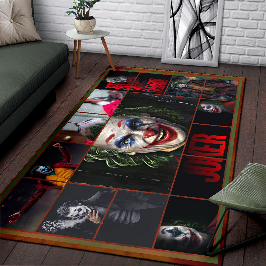 Joker The Clown Area Rug Movie Home Decor Custom For Fans NT030302