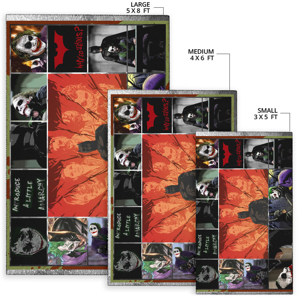 Bat Man And Joker The Clown Area Rug Movie Home Decor Custom For Fans NT030801
