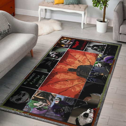 Bat Man And Joker The Clown Area Rug Movie Home Decor Custom For Fans NT030801