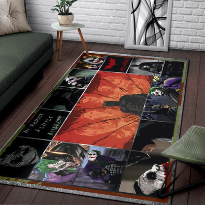 Bat Man And Joker The Clown Area Rug Movie Home Decor Custom For Fans NT030801