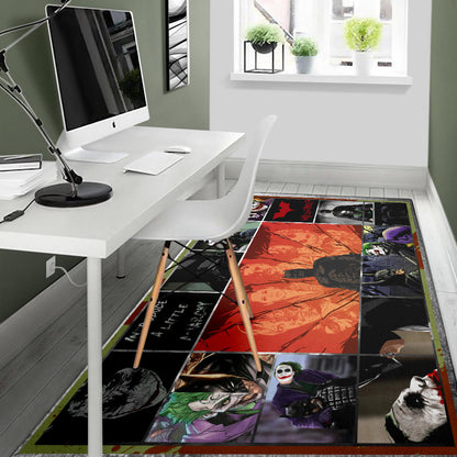 Bat Man And Joker The Clown Area Rug Movie Home Decor Custom For Fans NT030801