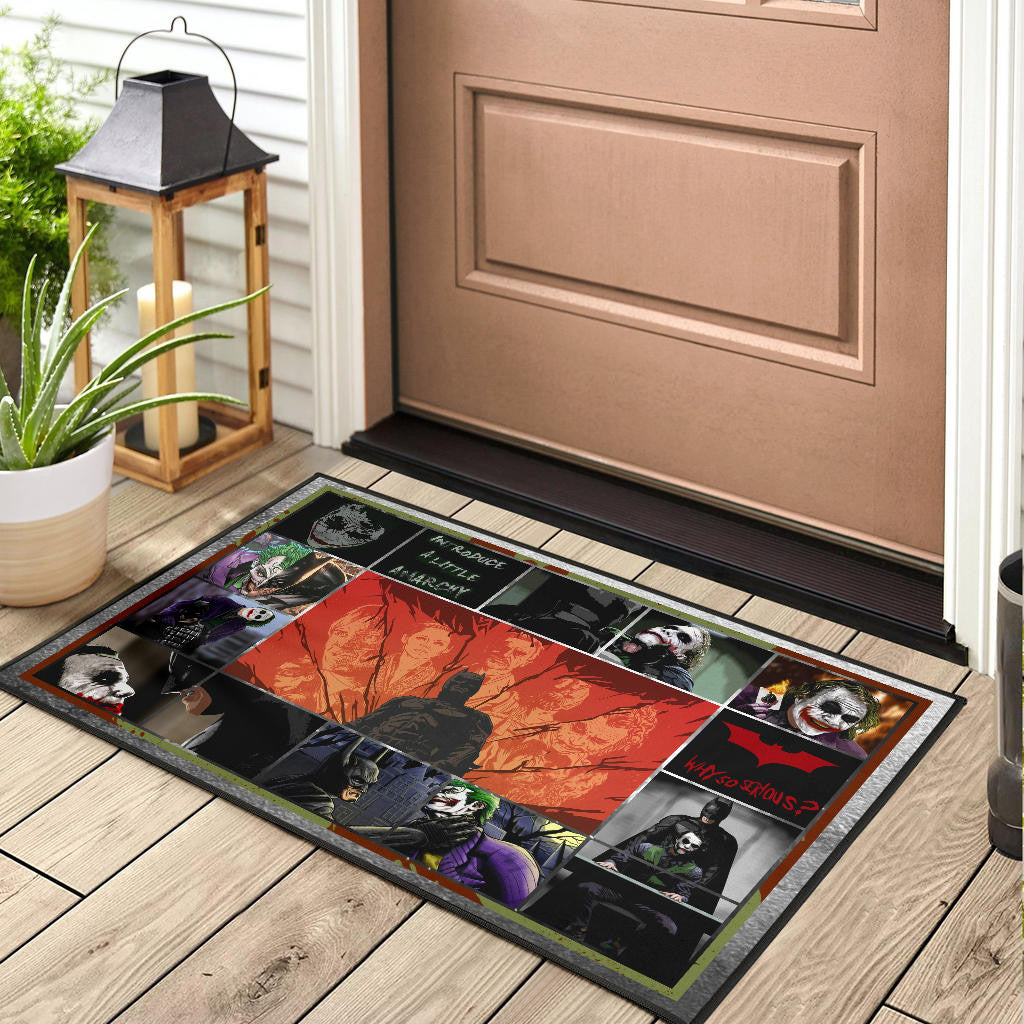 Bat Man And Joker The Clown Door Mat Movie Home Decor Custom For Fans NT030801