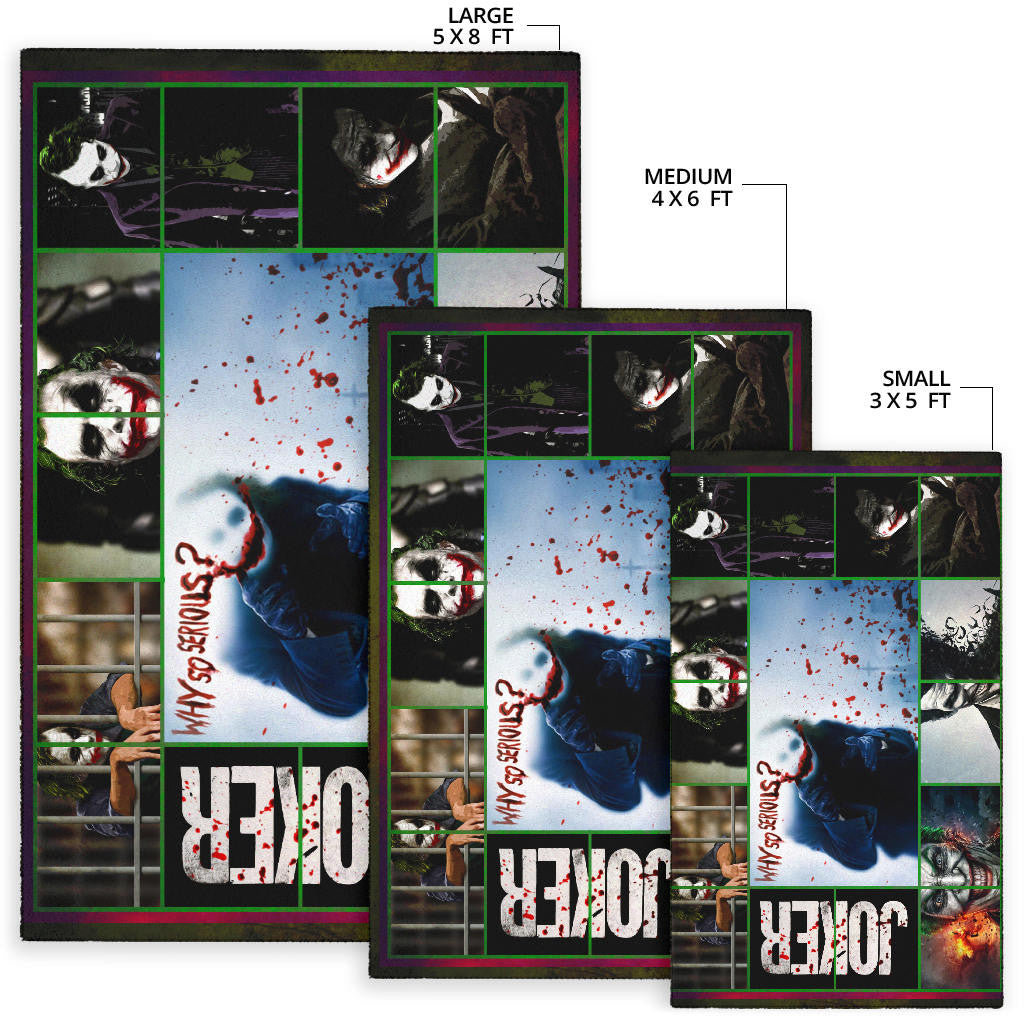 Joker The Clown Area Rug Movie Home Decor Custom For Fans NT030802