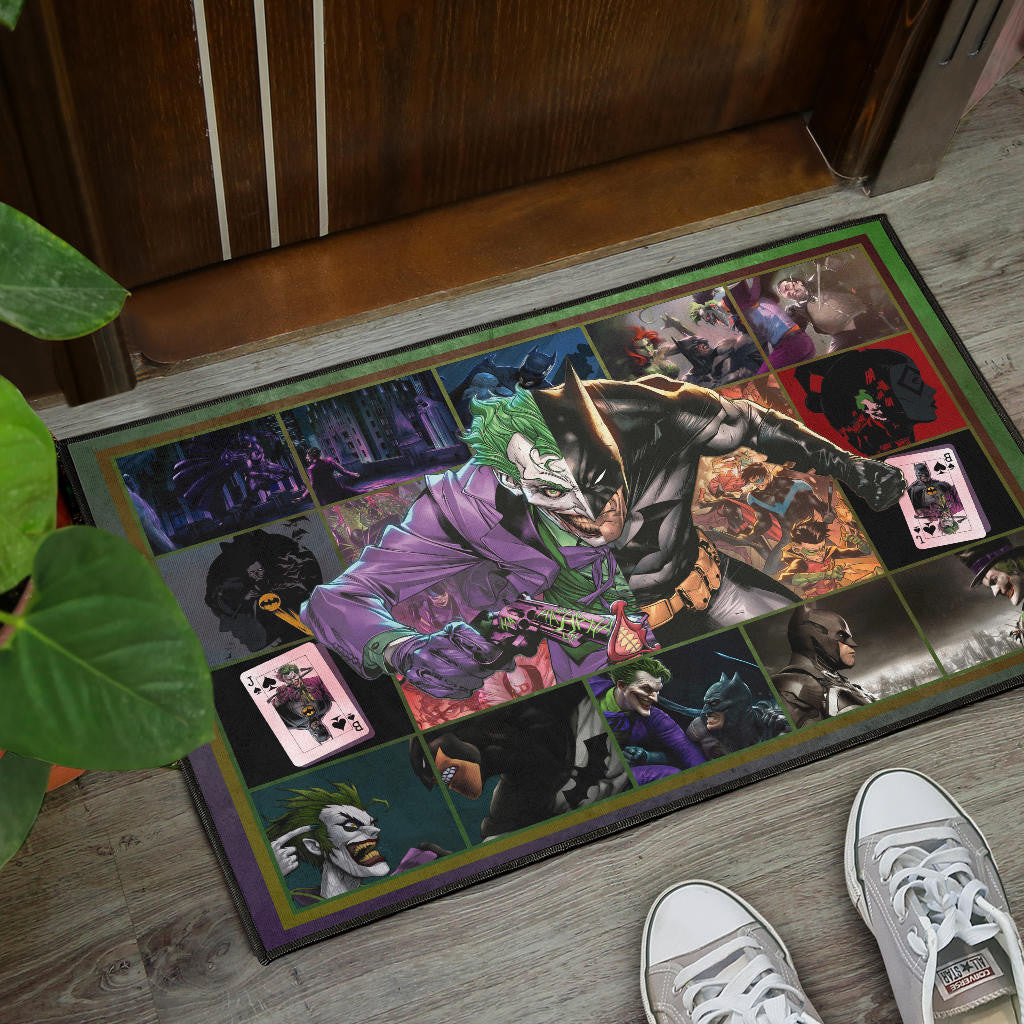 The Bat Man Vs Joker The Clown Door Mat Movie Home Decor Custom For Fans NT031102