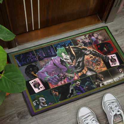 The Bat Man Vs Joker The Clown Door Mat Movie Home Decor Custom For Fans NT031102