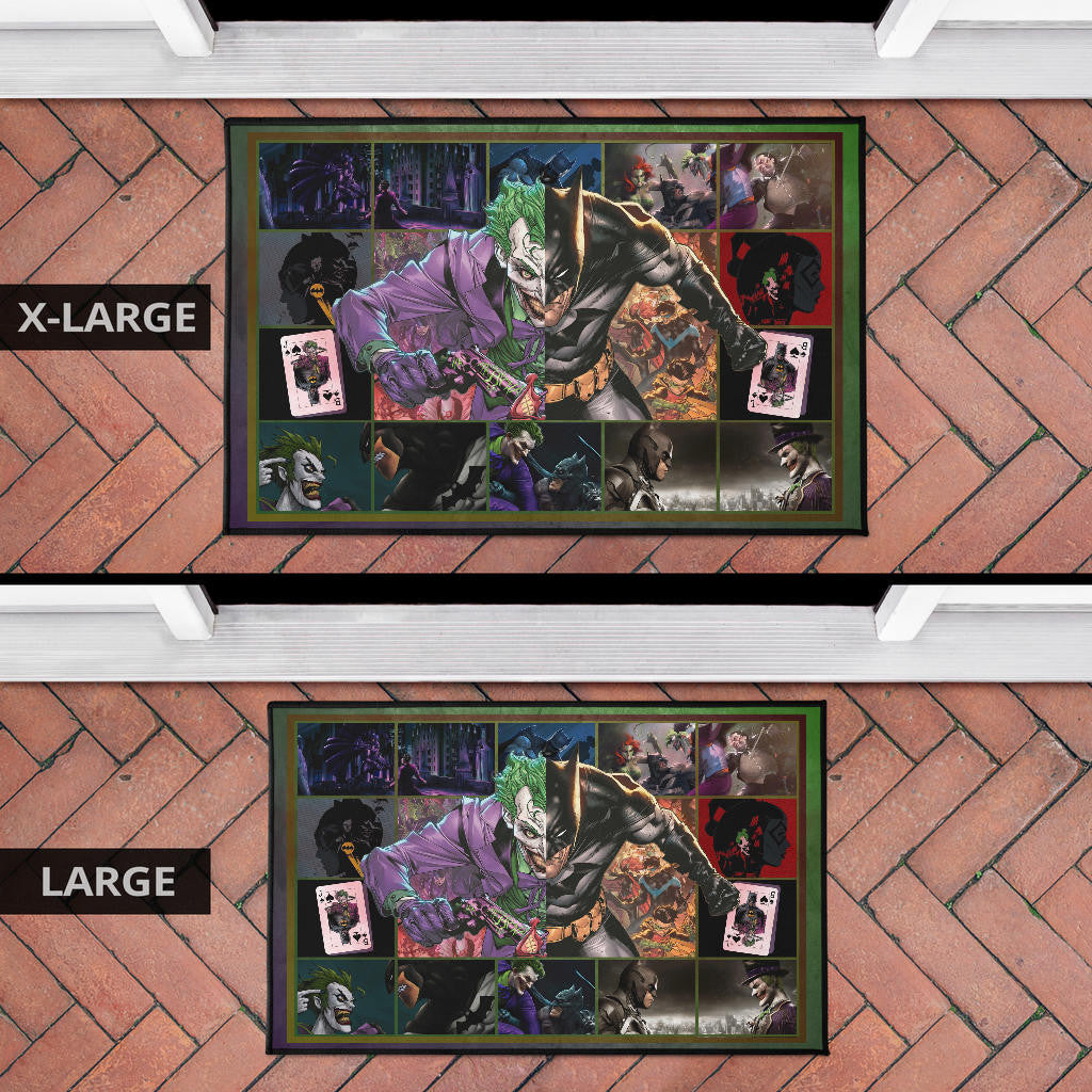 The Bat Man Vs Joker The Clown Door Mat Movie Home Decor Custom For Fans NT031102