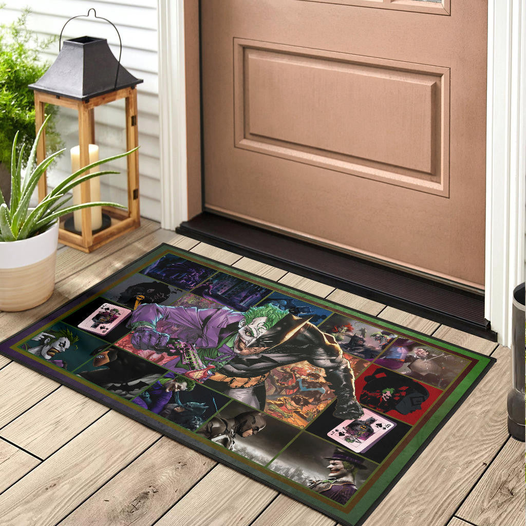 The Bat Man Vs Joker The Clown Door Mat Movie Home Decor Custom For Fans NT031102