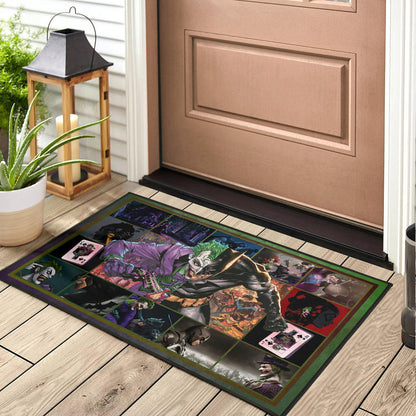 The Bat Man Vs Joker The Clown Door Mat Movie Home Decor Custom For Fans NT031102