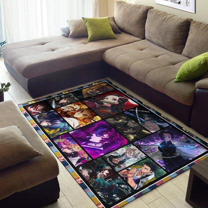 Powerful Characters Demon Slayer Area Rug Anime Home Decor Custom For Fans NA031502