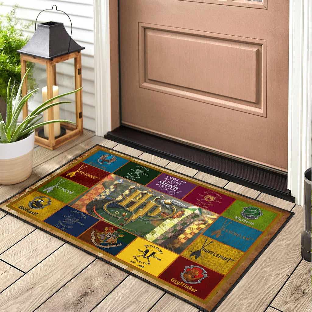 Quidditch At Hogwarts Harry Potter Door Mat Movie Home Decor Custom For Fans NT032102