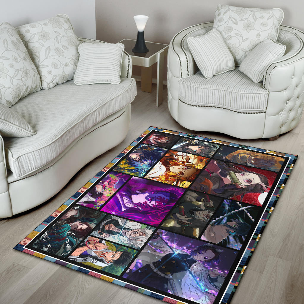 Powerful Characters Demon Slayer Area Rug Anime Home Decor Custom For Fans NA031502