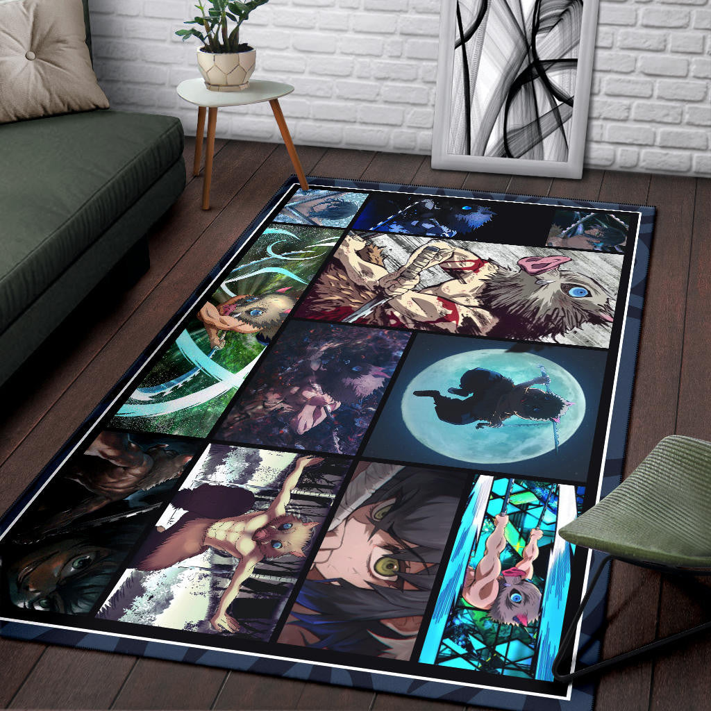 Hashibira Inosuke Demon Slayer Area Rug Anime Home Decor Custom For Fans NA031503