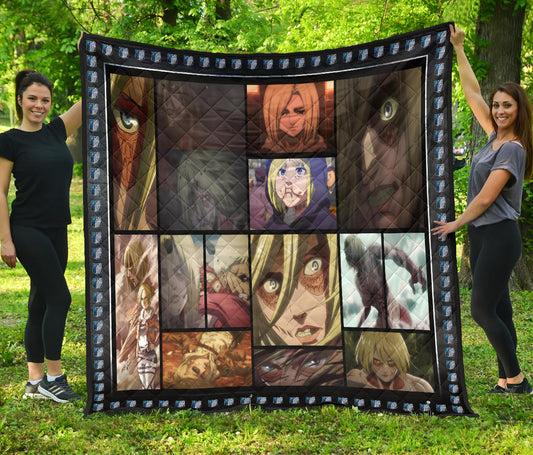 Annie Leonhart Attack On Titan Premium Quilt Anime Home Decor Custom For Fans NA032802