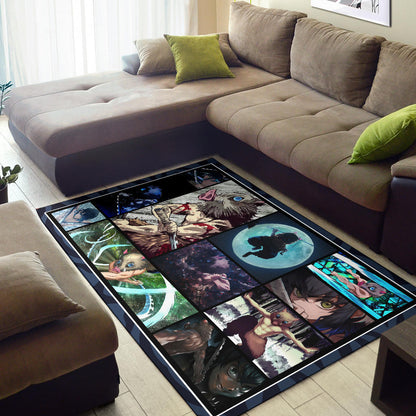 Hashibira Inosuke Demon Slayer Area Rug Anime Home Decor Custom For Fans NA031503
