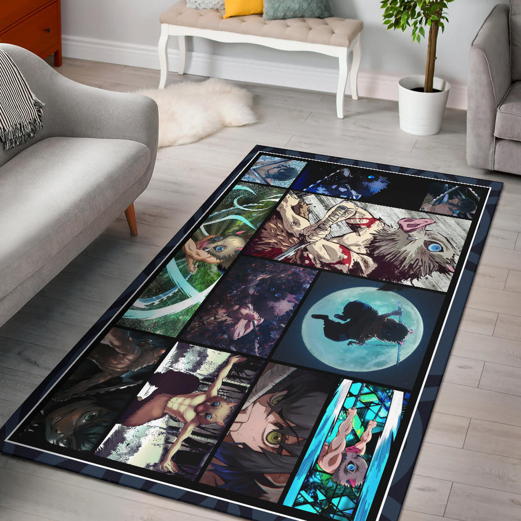 Hashibira Inosuke Demon Slayer Area Rug Anime Home Decor Custom For Fans NA031503