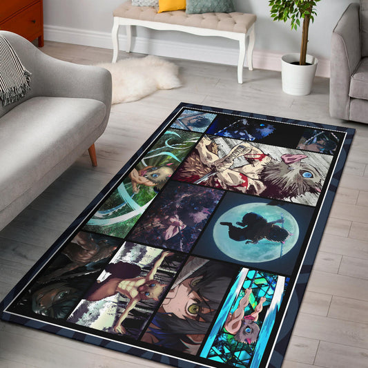Hashibira Inosuke Demon Slayer Area Rug Anime Home Decor Custom For Fans NA031503