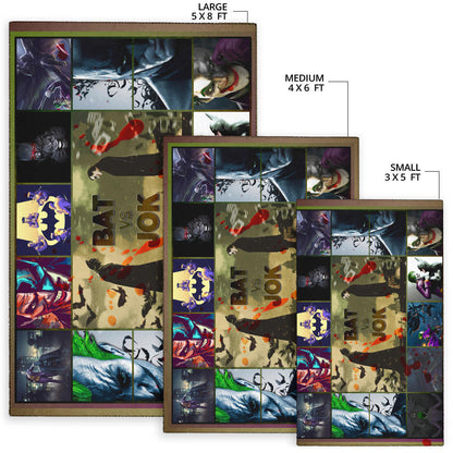 The Bat Man Vs Joker The Clown Area Rug Movie Home Decor Custom For Fans NT031101