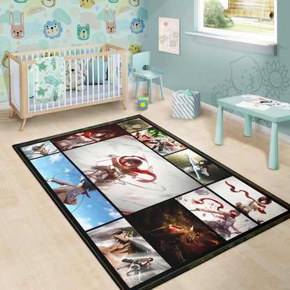 Mikasa Ackerman Attack On Titan Area Rug Anime Home Decor Custom For Fans NA031802