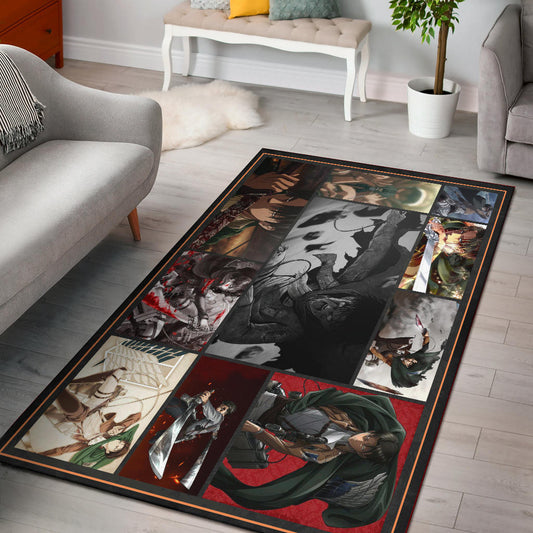 Levi Ackerman Attack On Titan Area Rug Anime Home Decor Custom For Fans NA032103