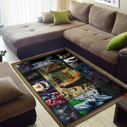 The Bat Man Vs Joker The Clown Area Rug Movie Home Decor Custom For Fans NT031101