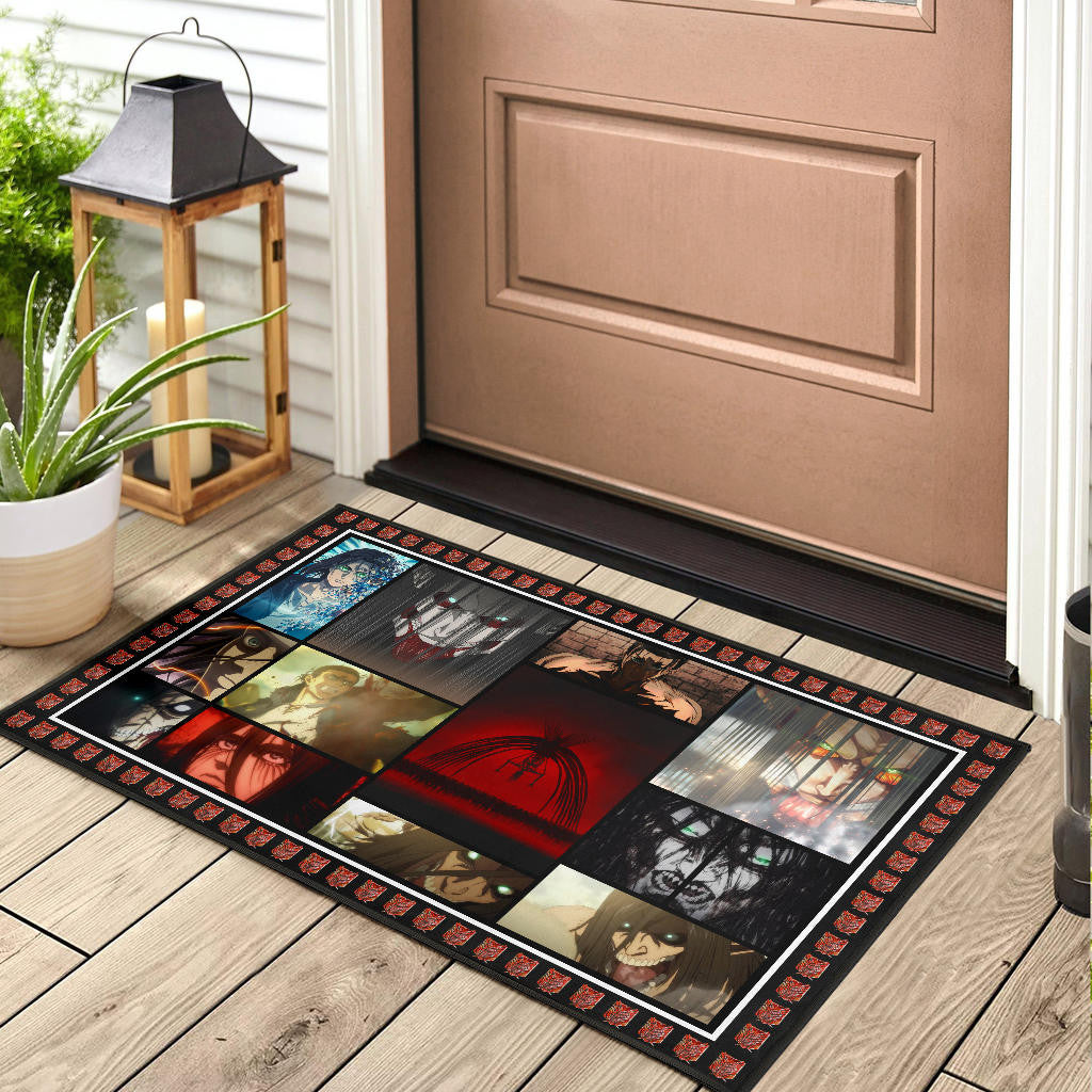 Eren Yeager Attack On Titan Door Mat Anime Home Decor Custom For Fans NA031804