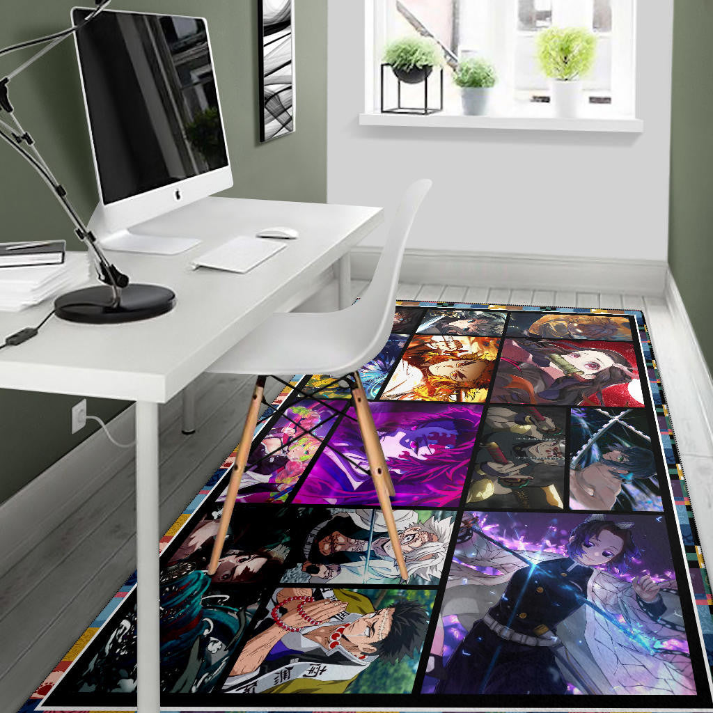 Powerful Characters Demon Slayer Area Rug Anime Home Decor Custom For Fans NA031502