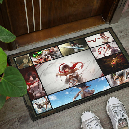 Mikasa Ackerman Attack On Titan Door Mat Anime Home Decor Custom For Fans NA031802