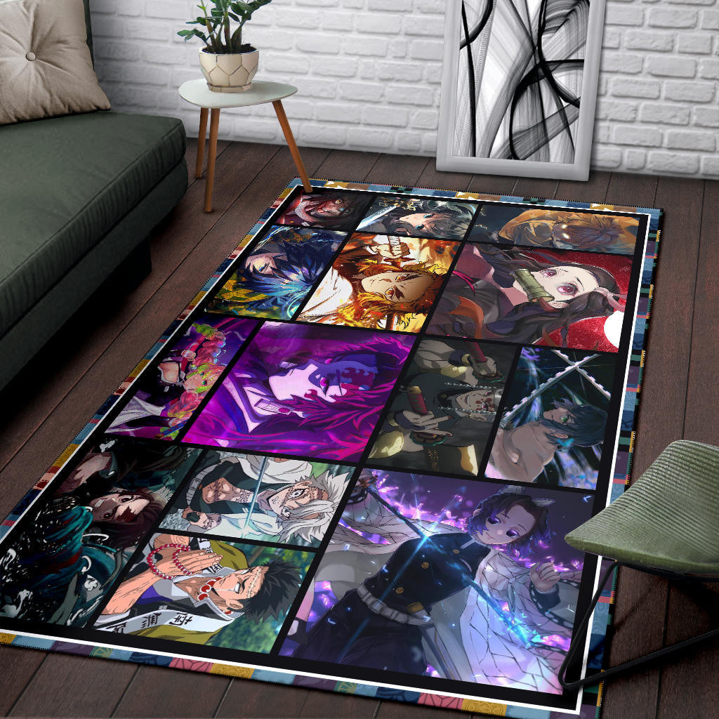 Powerful Characters Demon Slayer Area Rug Anime Home Decor Custom For Fans NA031502